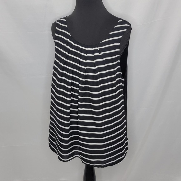 Elle Sleeveless Striped Tie Back Blouse Size L - Picture 3 of 14